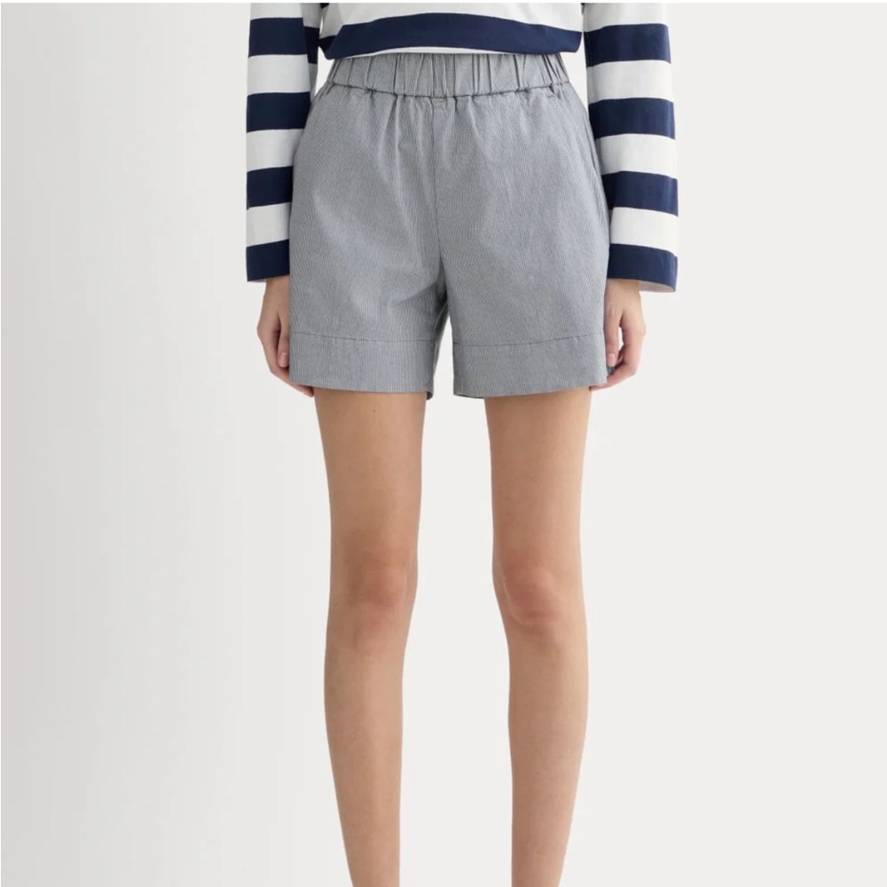 Everlane Easy Short Denim Pinstripe size L NWT